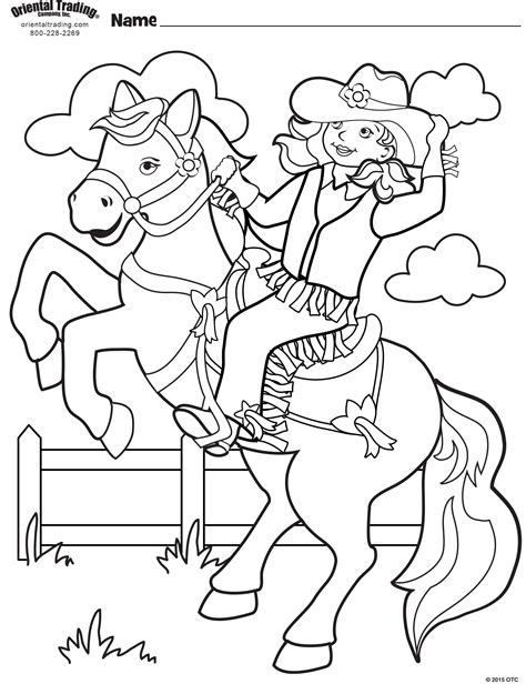 cowgirl coloring sheets|Cowgirl Rides A Horse – Coloring Pages and Books in。